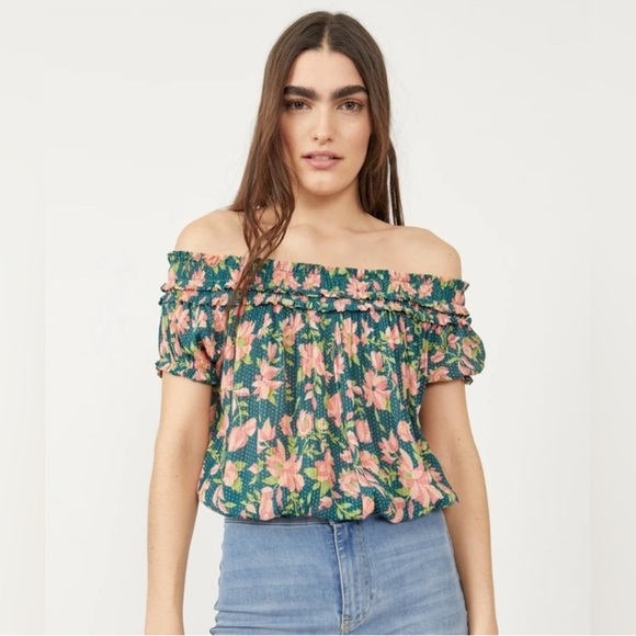 NWT Free People One Suki Blouse Floral Women’s Size Small - Picture 1 of 8